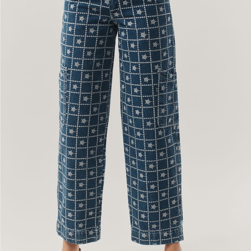 Damson Madder Drew Embroidered Cargo Jeans